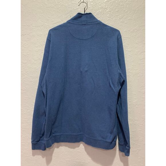 J McLaughlin Sweater Men XL Blue 1/4 Zip Pullover Long Sleeve Pima Cotton - Picture 5 of 7